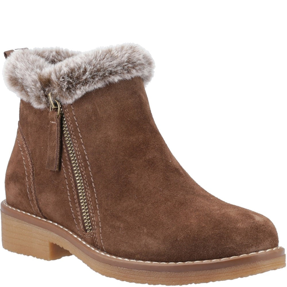Ladies Ankle Boots Chocolate Hush Puppies Marnie Zip Boot
