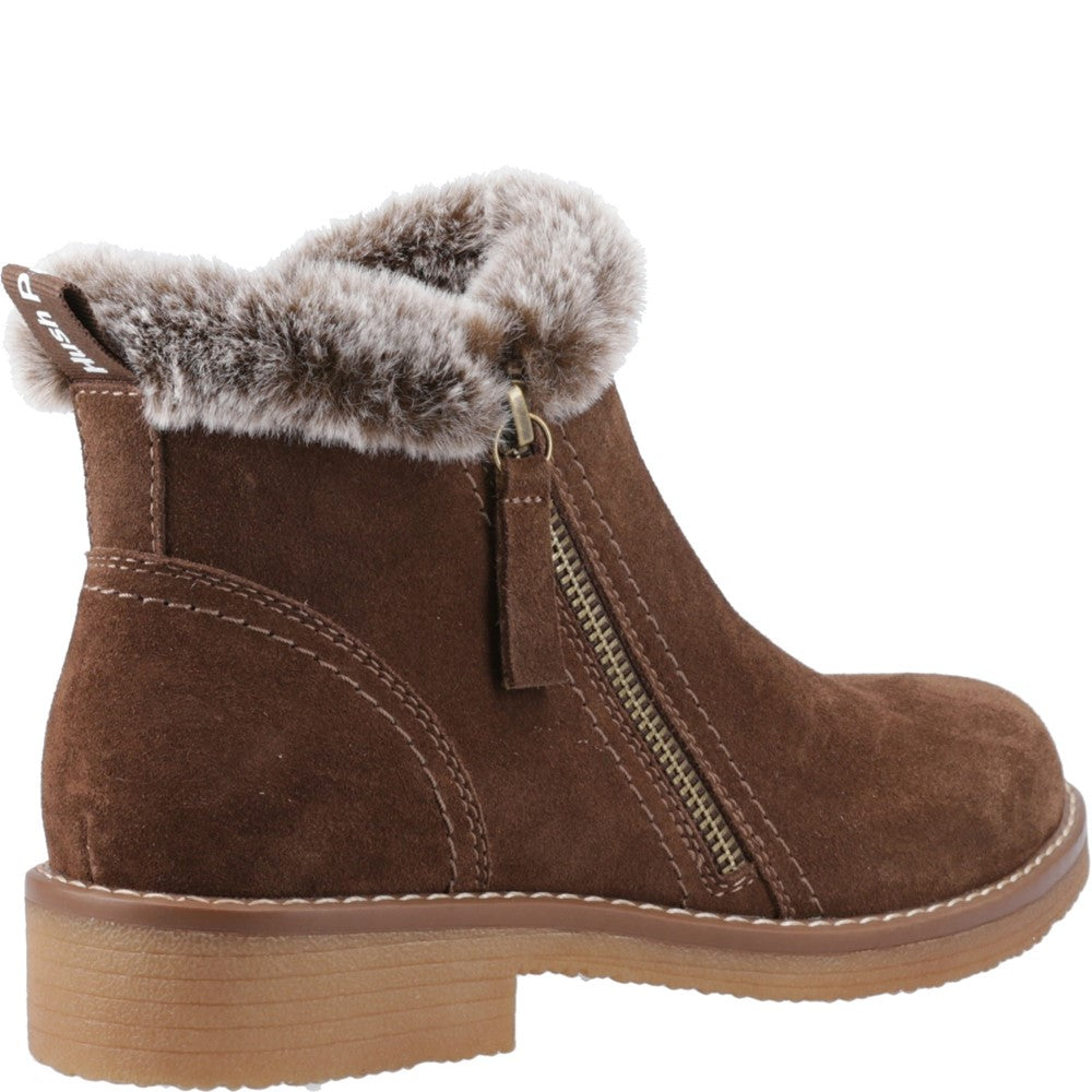 Ladies Ankle Boots Chocolate Hush Puppies Marnie Zip Boot