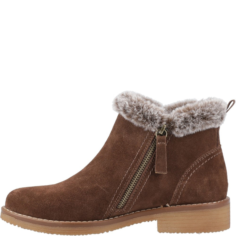 Ladies Ankle Boots Chocolate Hush Puppies Marnie Zip Boot