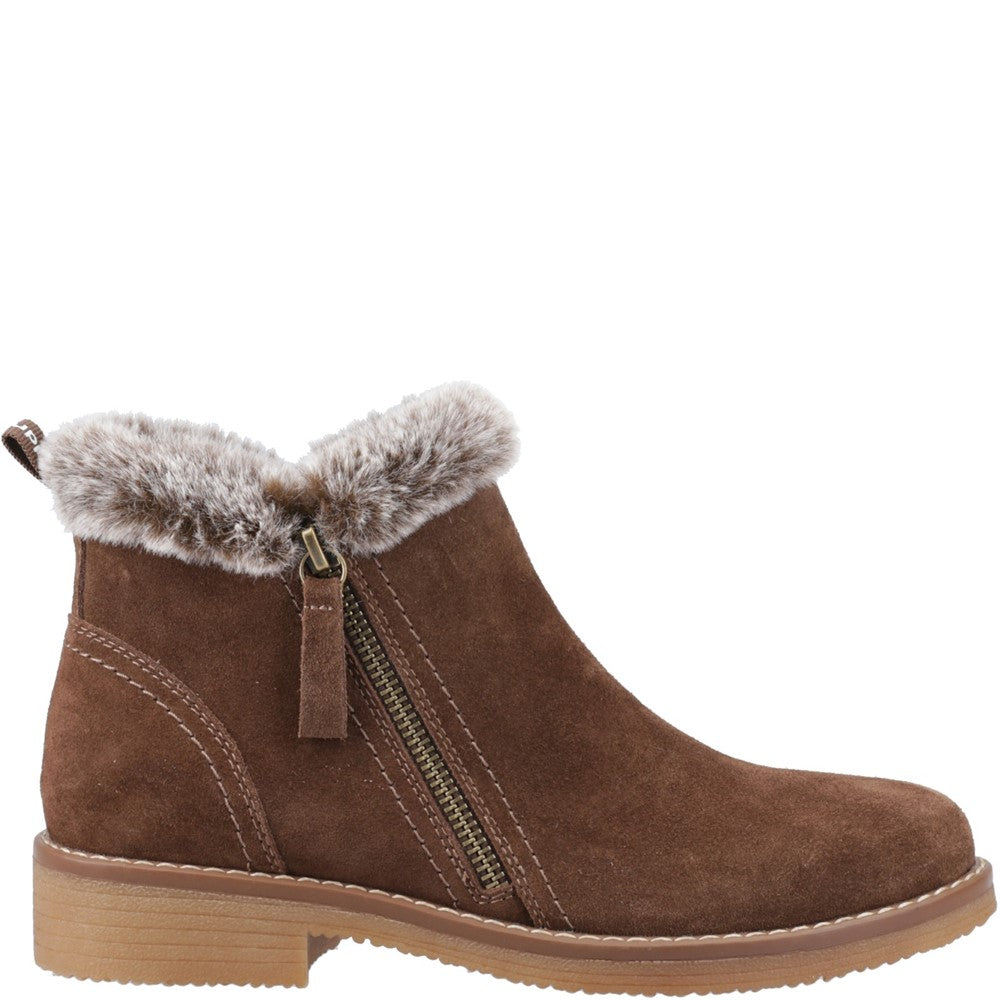 Ladies Ankle Boots Chocolate Hush Puppies Marnie Zip Boot