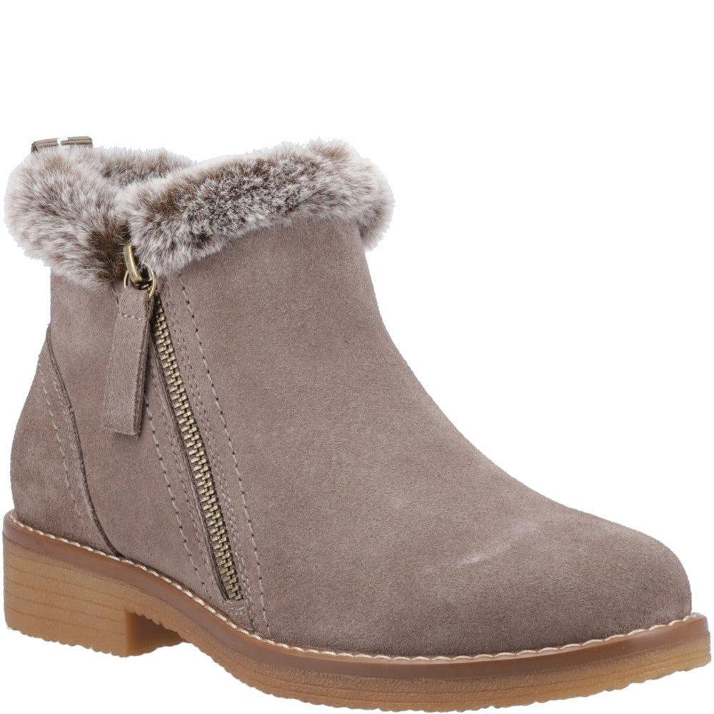 Ladies Ankle Boots Taupe Hush Puppies Marnie Zip Boot