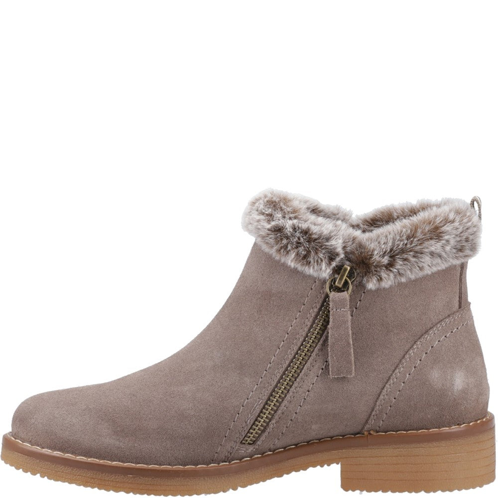 Ladies Ankle Boots Taupe Hush Puppies Marnie Zip Boot