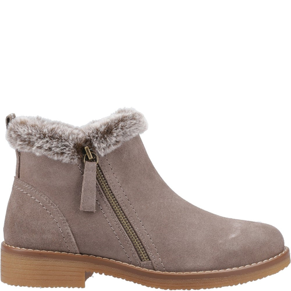 Ladies Ankle Boots Taupe Hush Puppies Marnie Zip Boot