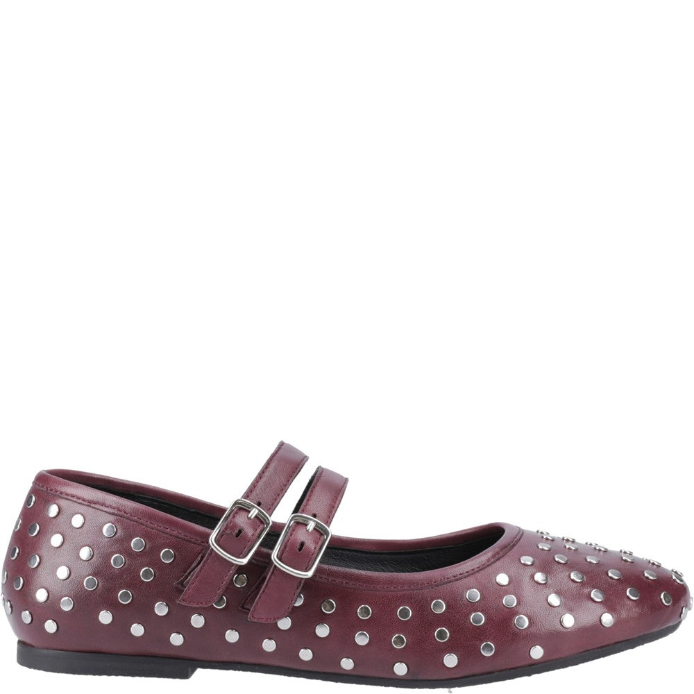 Ballerinas Plum Hush Puppies Nixie Mary Jane Stud