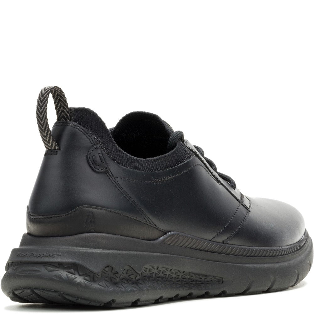 Mens Sports Black/Black Hush Puppies Excel Lace Up