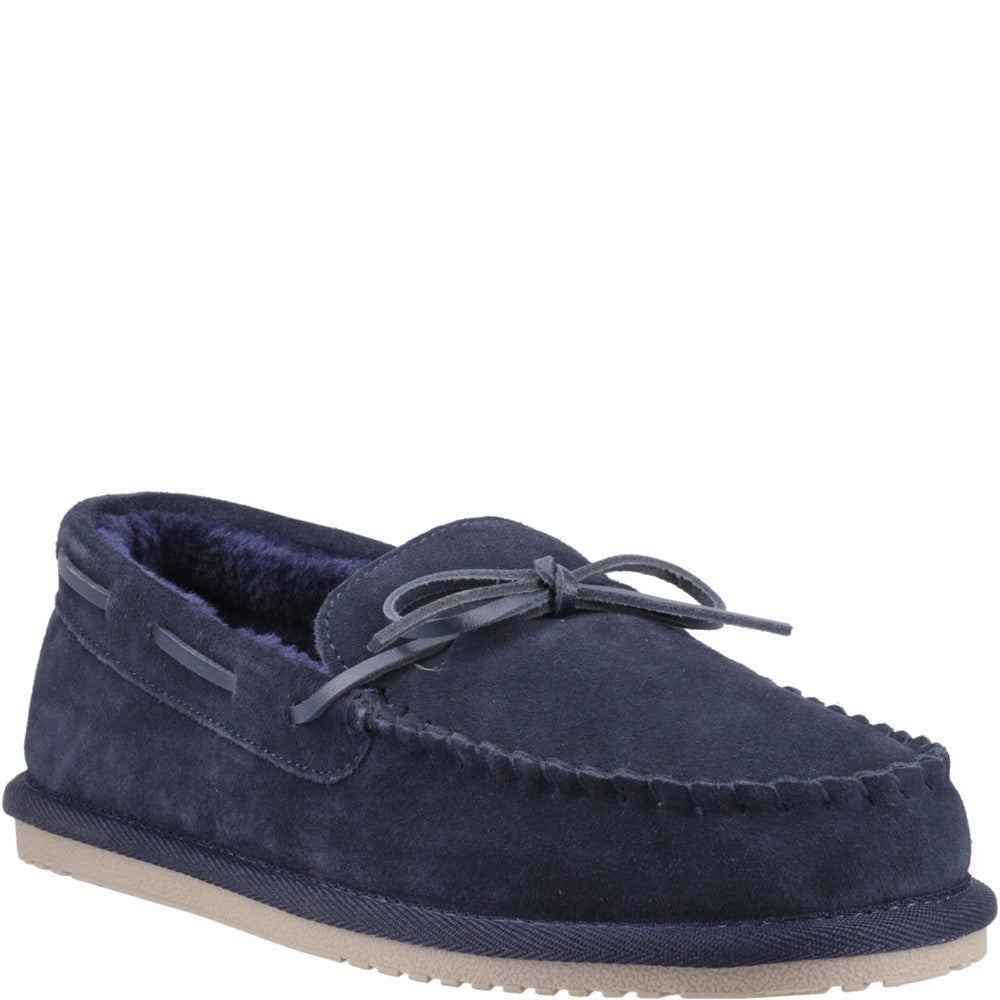 Classic Mens Slippers Navy Hush Puppies Abraham Slipper