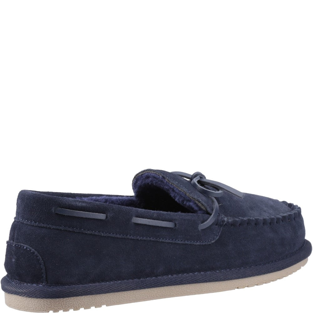 Classic Mens Slippers Navy Hush Puppies Abraham Slipper