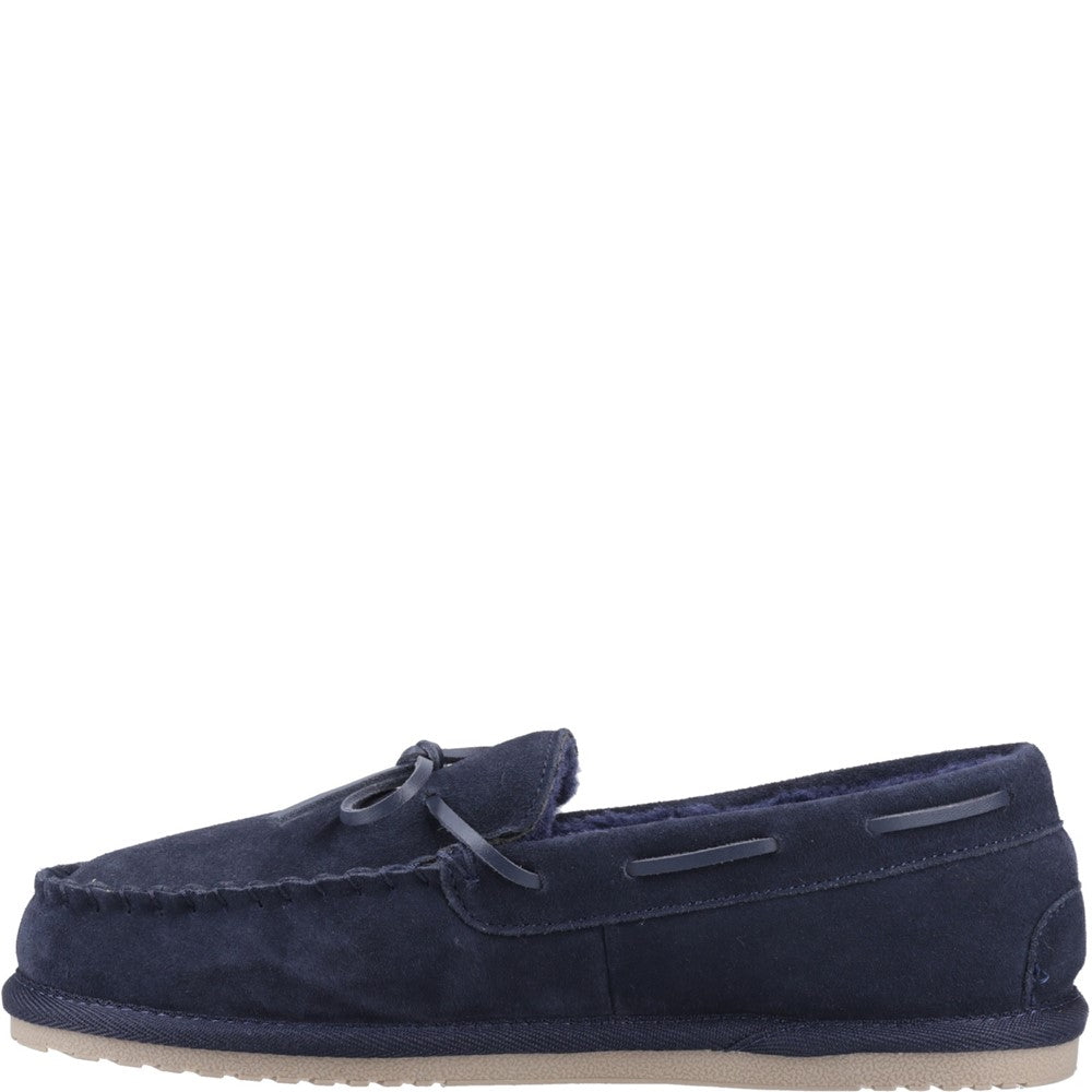 Classic Mens Slippers Navy Hush Puppies Abraham Slipper