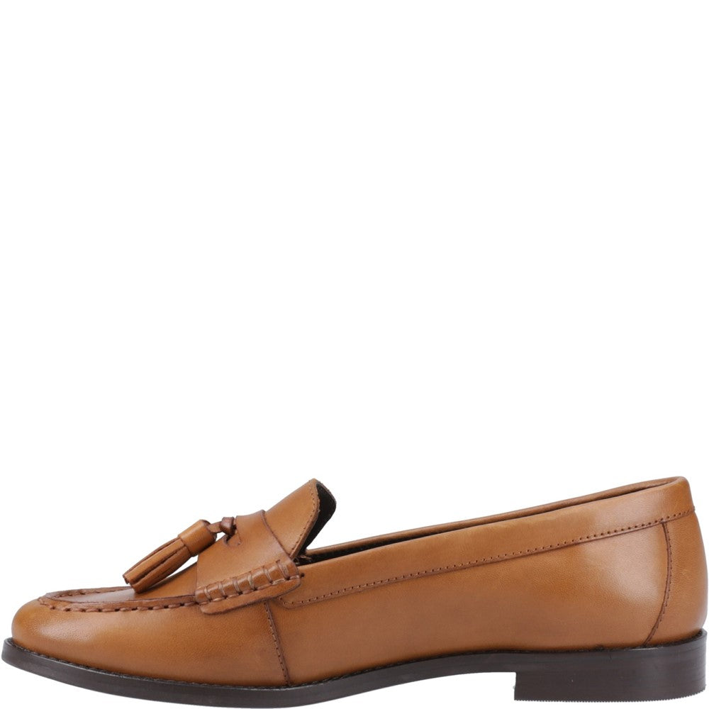 Slip On Ladies Shoes Tan Hush Puppies Connie Tassel Loafer
