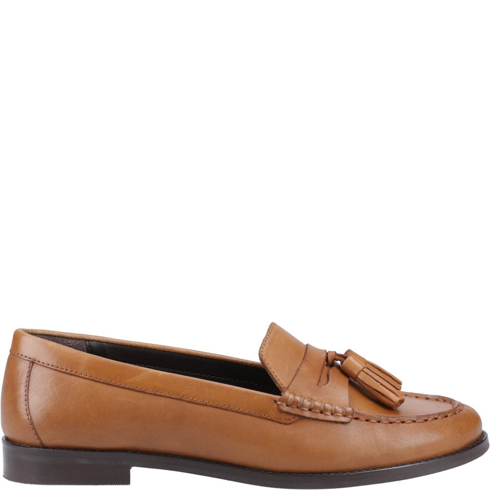 Slip On Ladies Shoes Tan Hush Puppies Connie Tassel Loafer