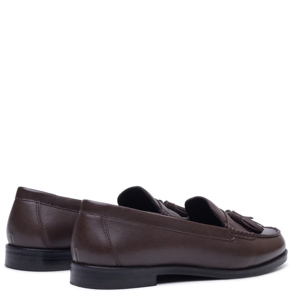 Slip On Ladies Shoes Chocolate Hush Puppies Connie Tassel Loafer