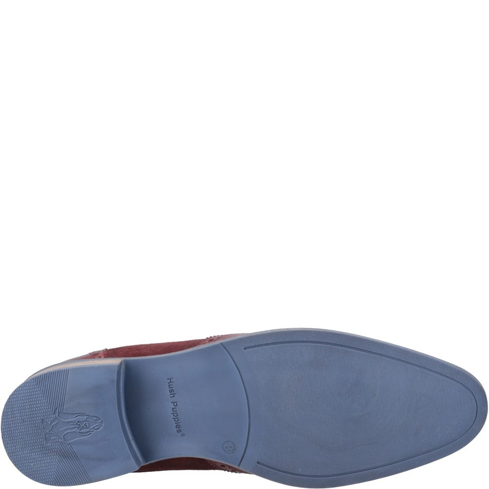 Mens Formal Lace Up Shoes Burgundy Hush Puppies Dustin Mix Brogue