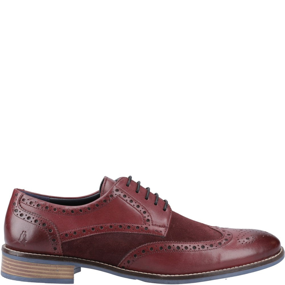 Mens Formal Lace Up Shoes Burgundy Hush Puppies Dustin Mix Brogue