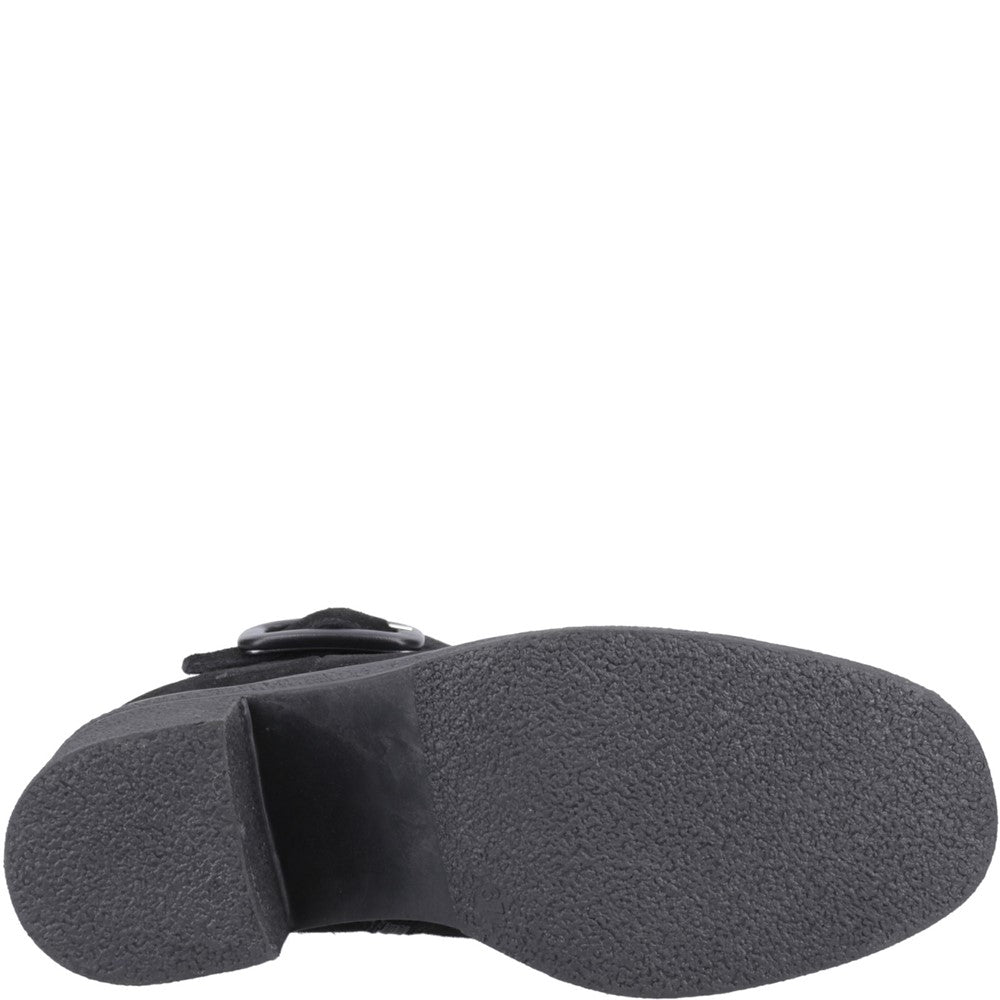 Ladies Ankle Boots Black Hush Puppies Fearne Buckle Boot