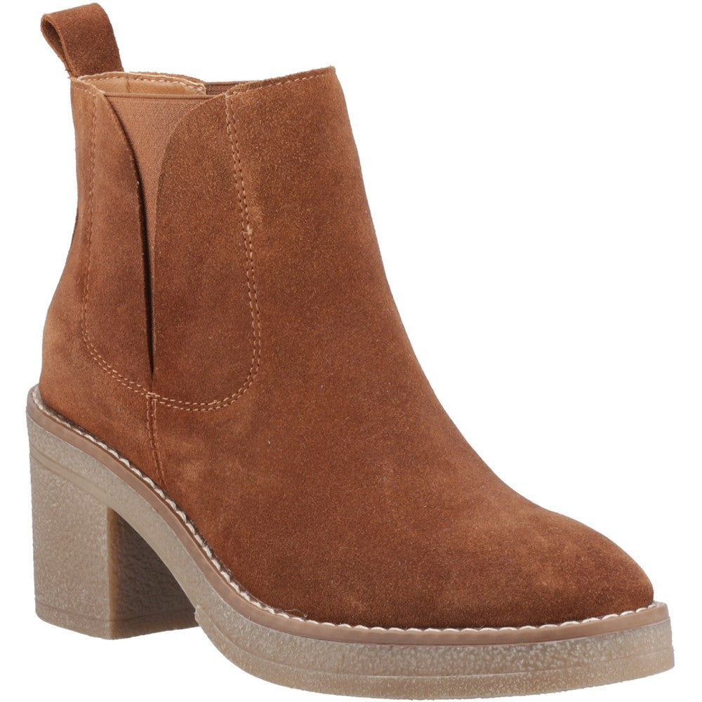 Ladies Ankle Boots Tan Hush Puppies Felicia Chelsea Boot
