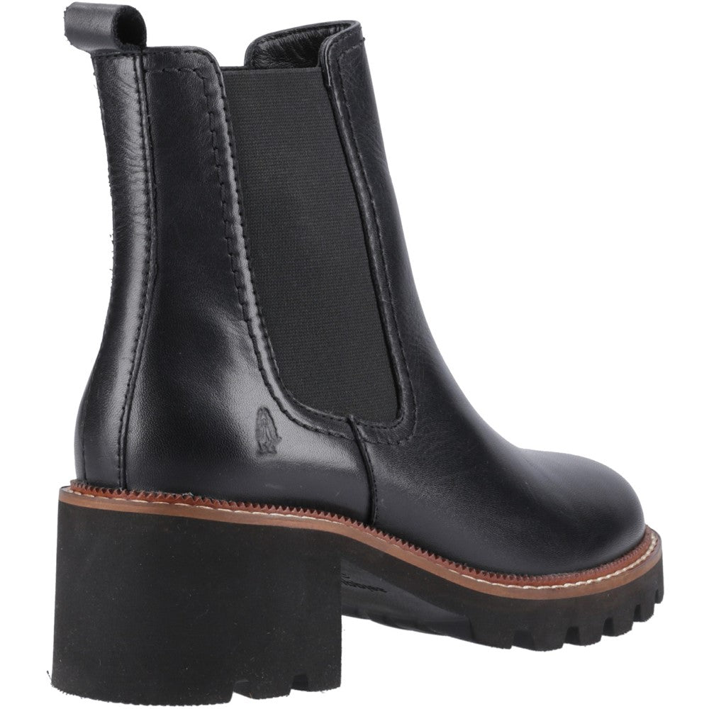Ladies Ankle Boots Black Leather Hush Puppies Gaia Chelsea Boot