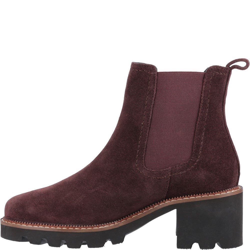 Ladies Ankle Boots Plum Hush Puppies Gaia Chelsea Boot
