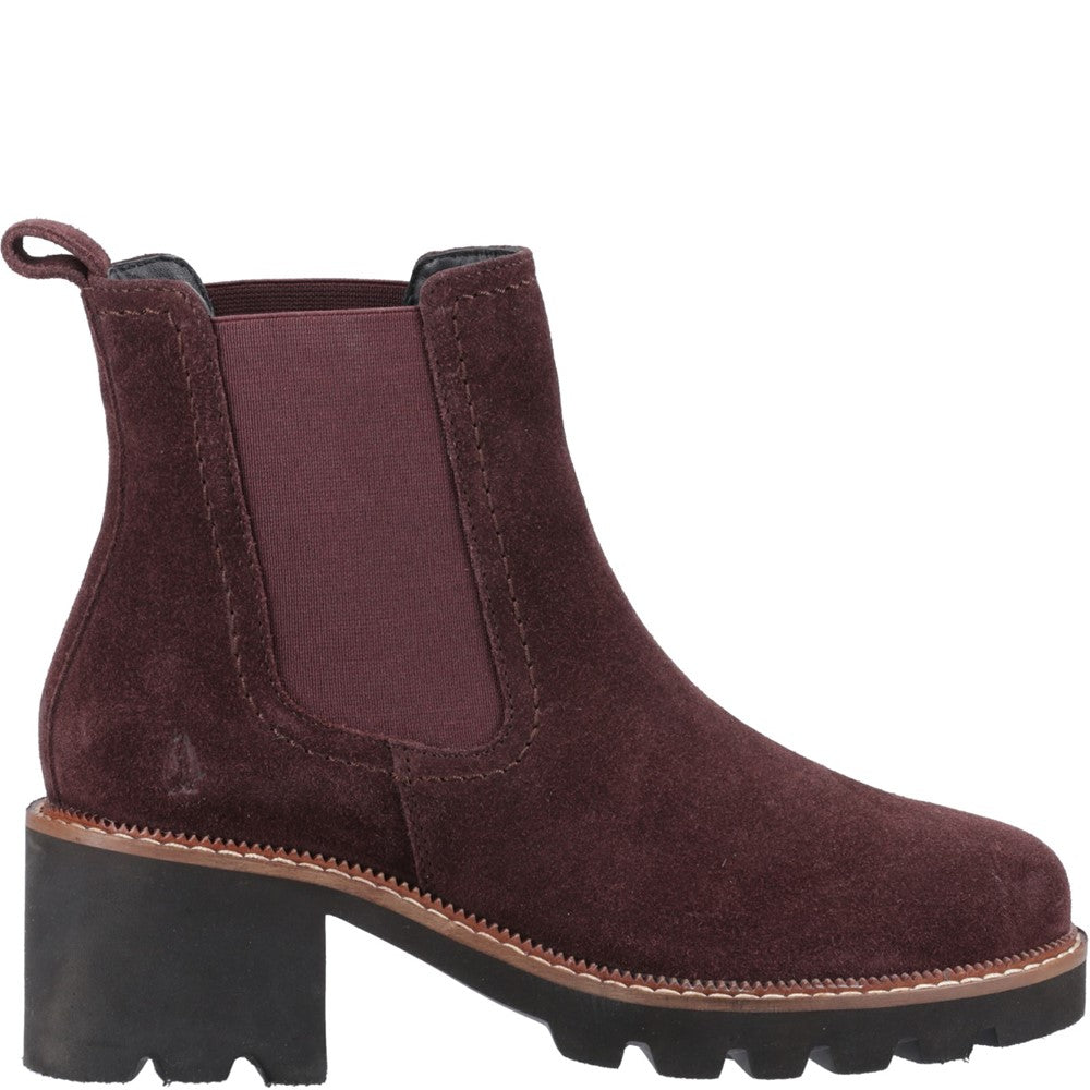 Ladies Ankle Boots Plum Hush Puppies Gaia Chelsea Boot