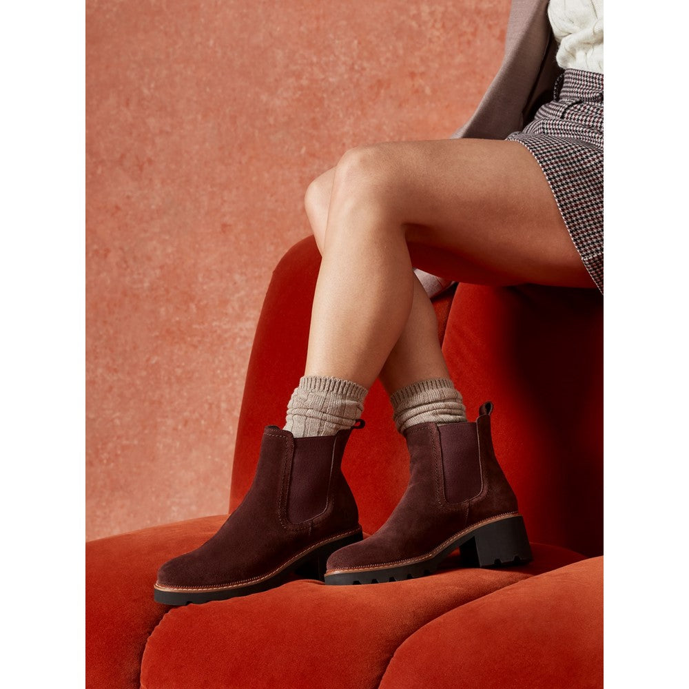 Ladies Ankle Boots Plum Hush Puppies Gaia Chelsea Boot