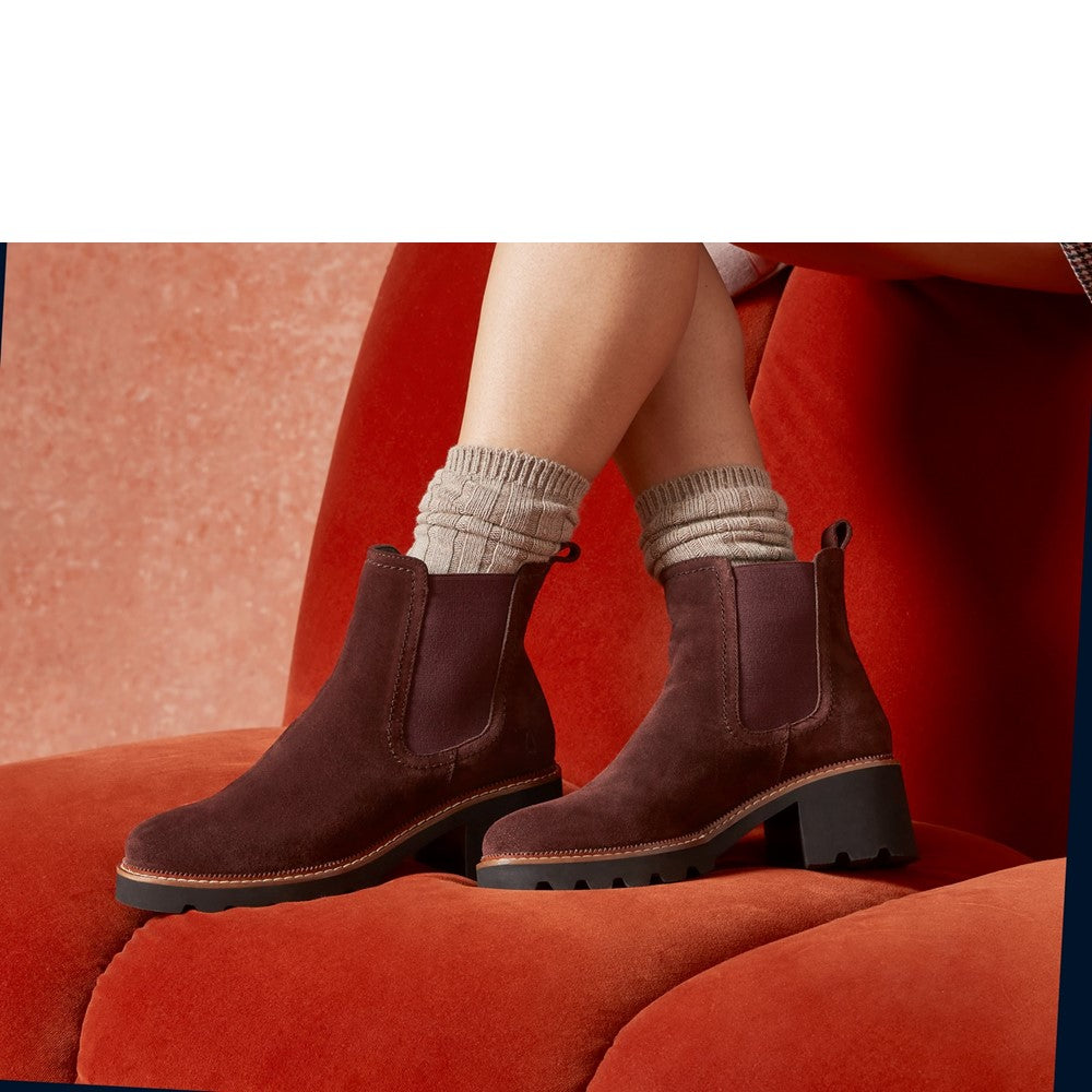 Ladies Ankle Boots Plum Hush Puppies Gaia Chelsea Boot