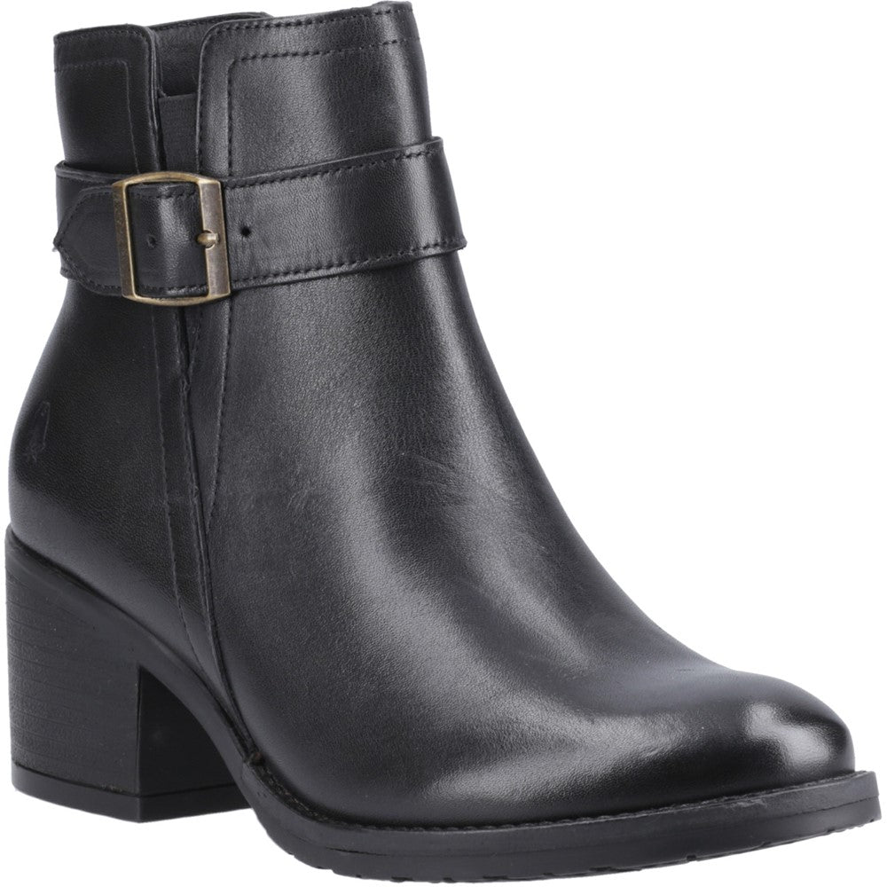 Ladies Ankle Boots Black Hush Puppies Hensley Buckle Boot
