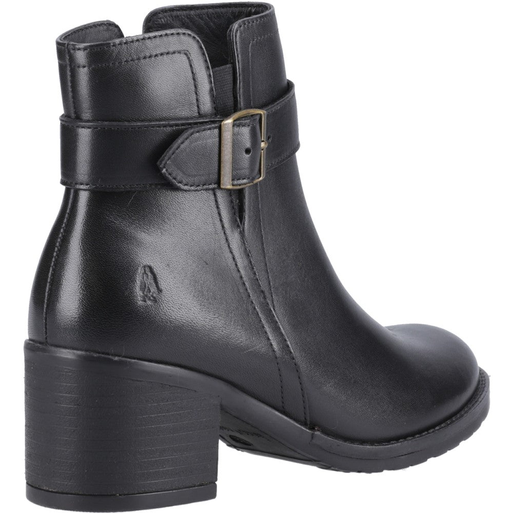 Ladies Ankle Boots Black Hush Puppies Hensley Buckle Boot