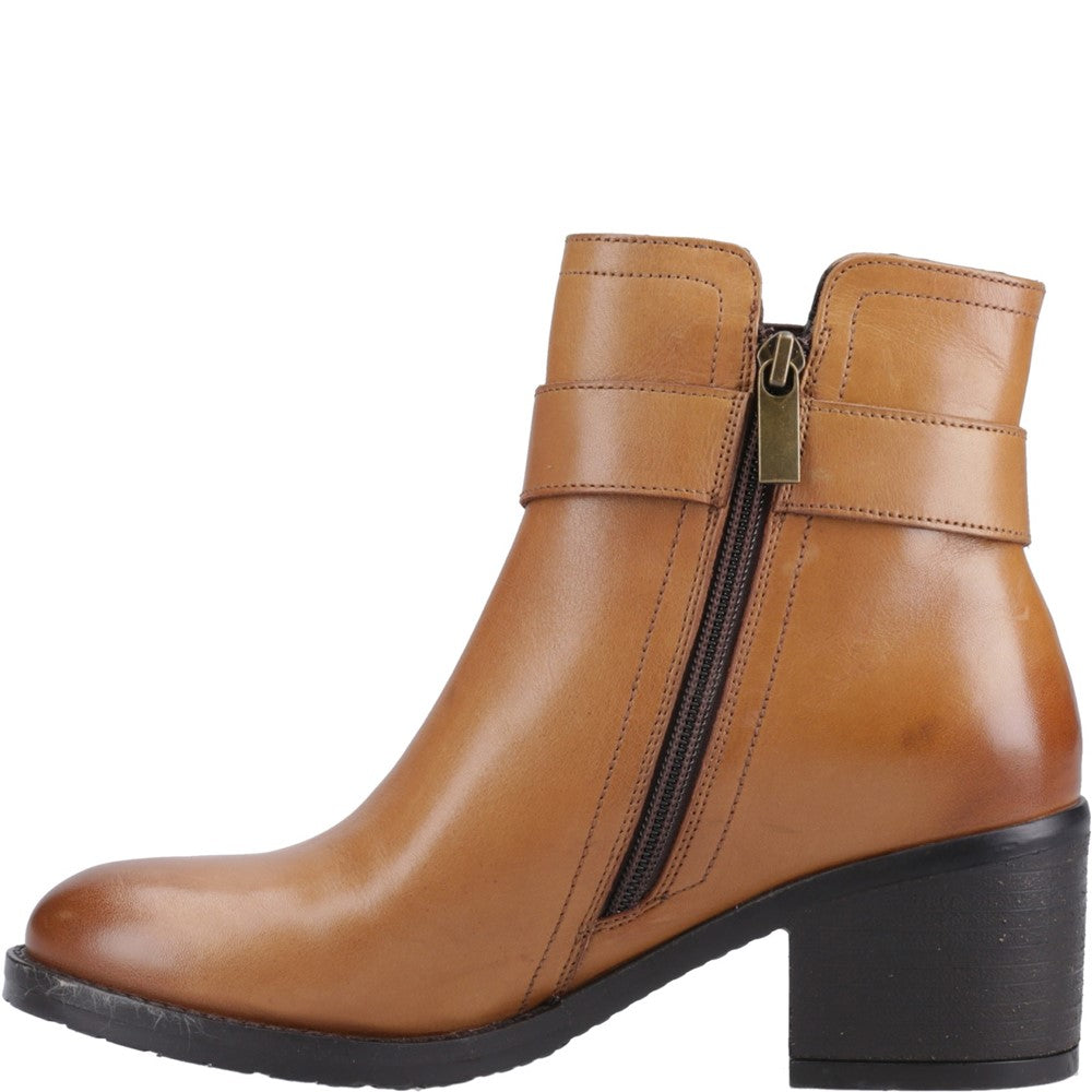 Ladies Ankle Boots Tan Hush Puppies Hensley Buckle Boot