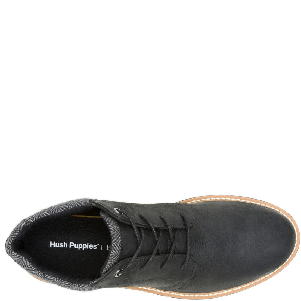 Mens Boots Black Hush Puppies Jenson Lace Boot