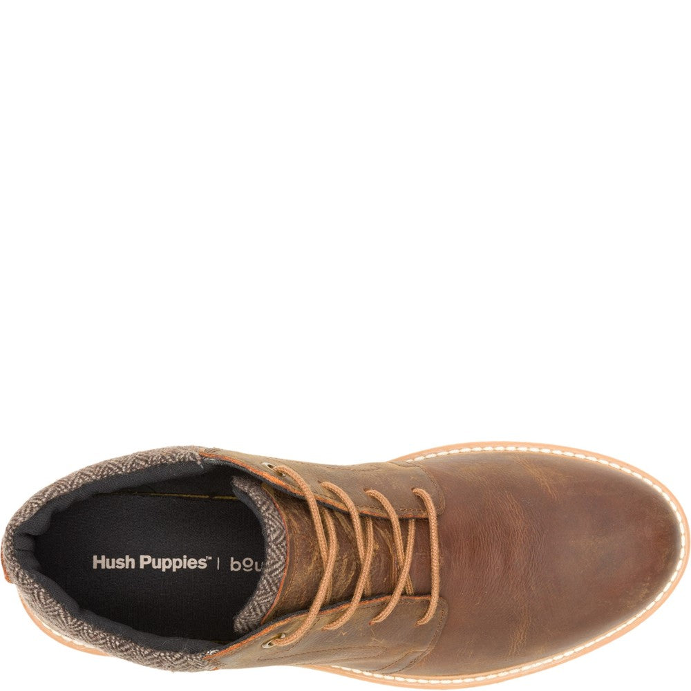 Mens Boots Tan Hush Puppies Jenson Lace Boot