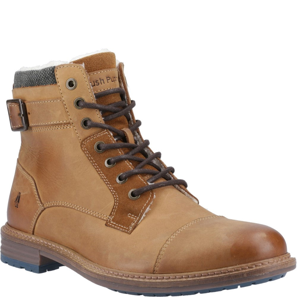 Mens Boots Tan Hush Puppies Jordan Buckle Boot