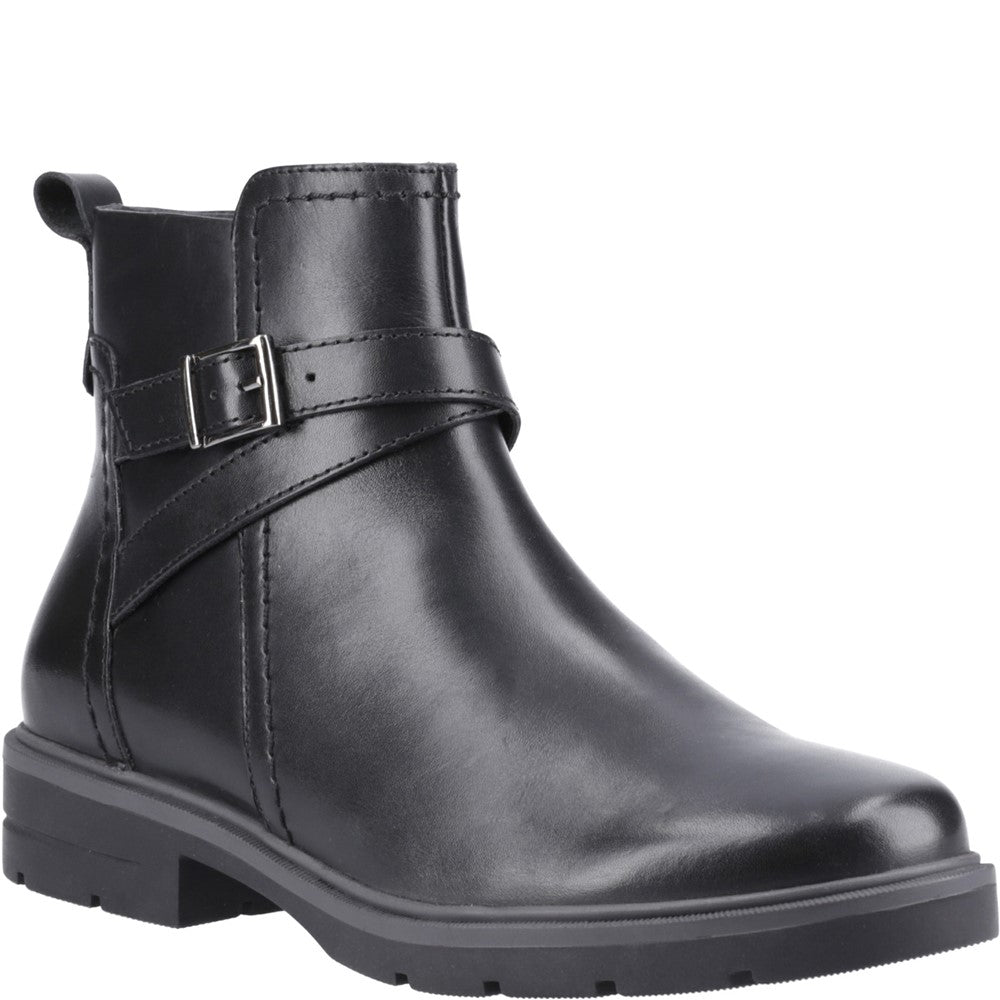 Ladies Ankle Boots Black Hush Puppies Tove Buckle Boot