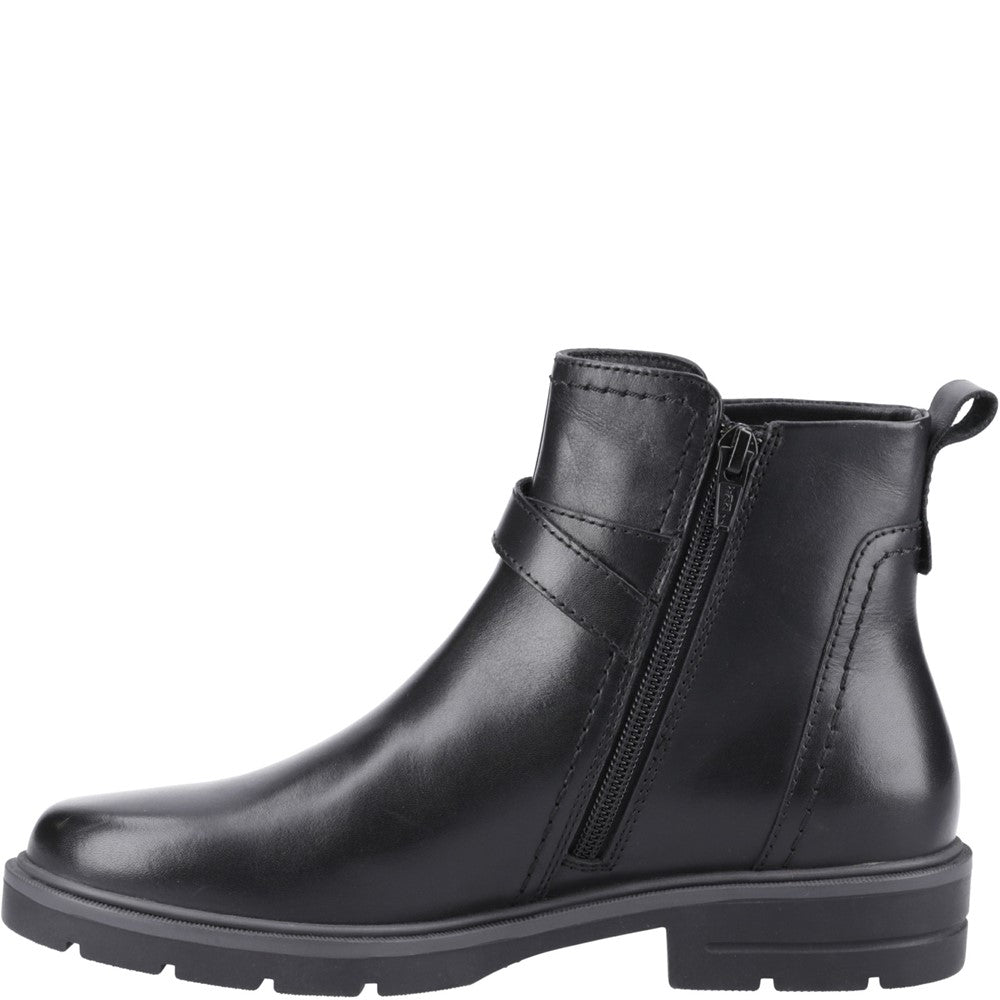 Ladies Ankle Boots Black Hush Puppies Tove Buckle Boot