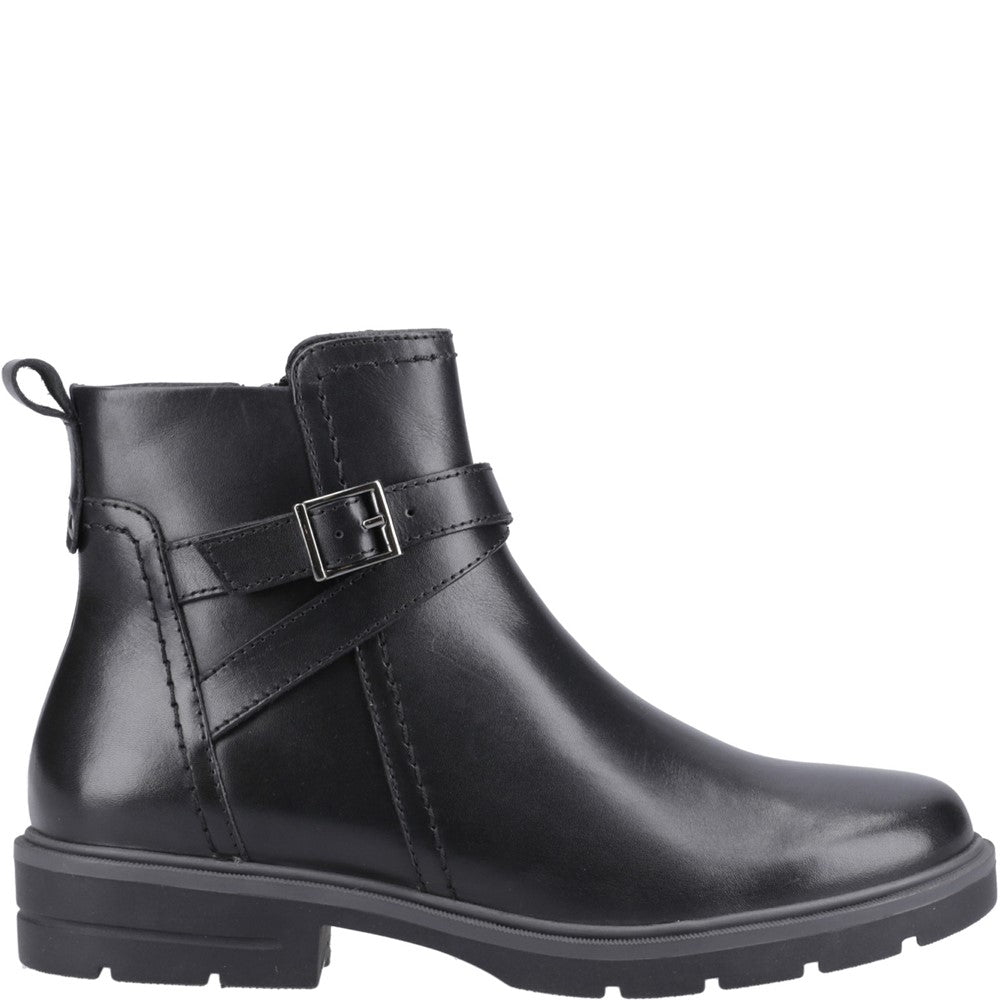 Ladies Ankle Boots Black Hush Puppies Tove Buckle Boot