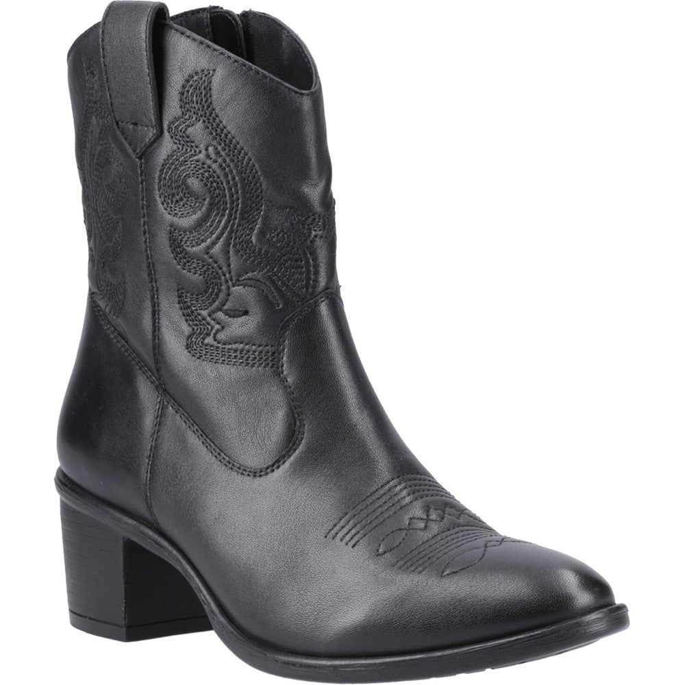 Ladies Ankle Boots Black Hush Puppies Wynn Stitch Boot