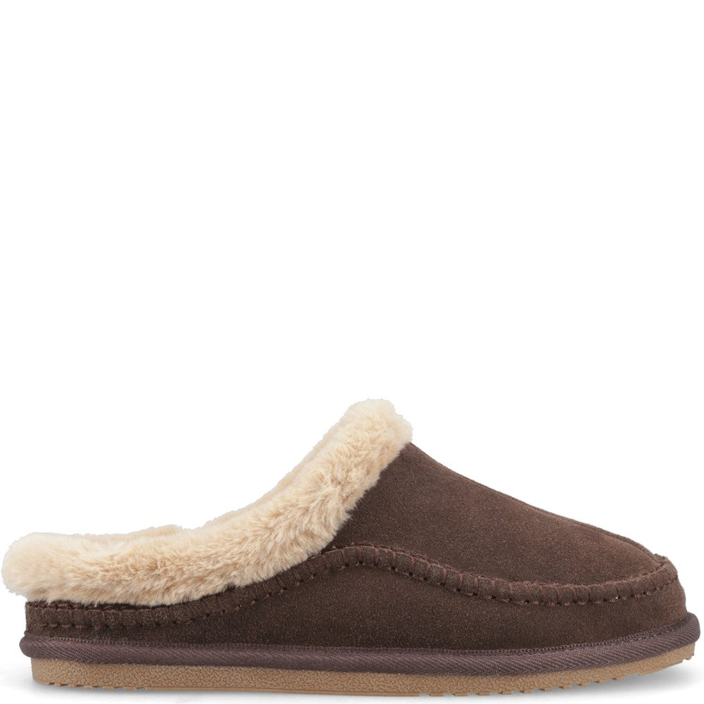 Classic Ladies Slippers Chocolate Hush Puppies Anika Slipper