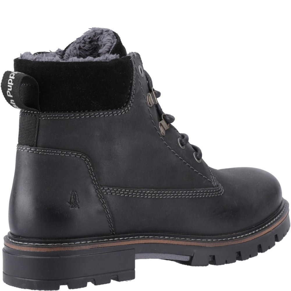 Mens Boots Black Hush Puppies Pier Shearling Lace Boot