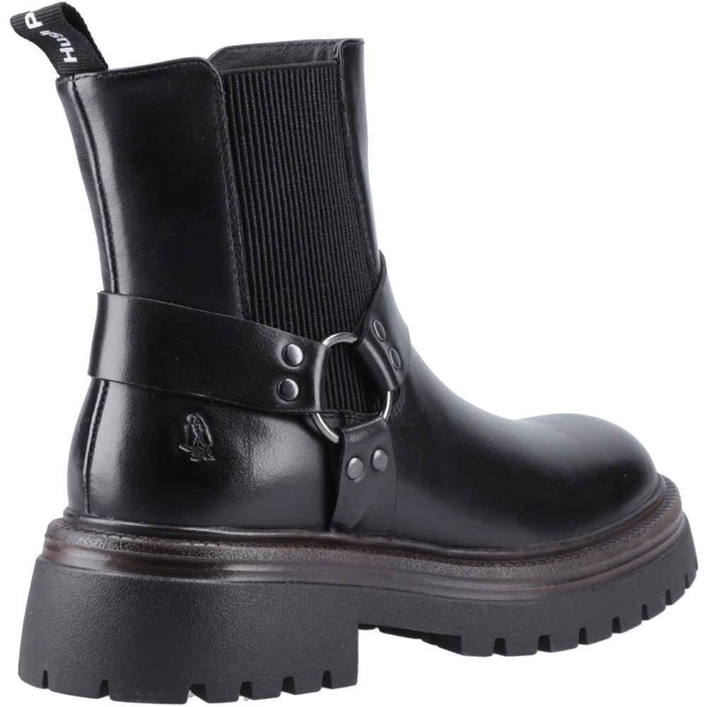 Ladies Ankle Boots Black Leather Hush Puppies Raye Buckle Boot Leather