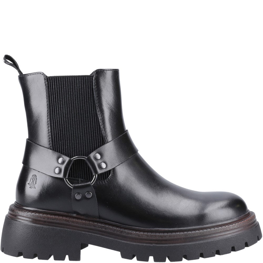 Ladies Ankle Boots Black Leather Hush Puppies Raye Buckle Boot Leather