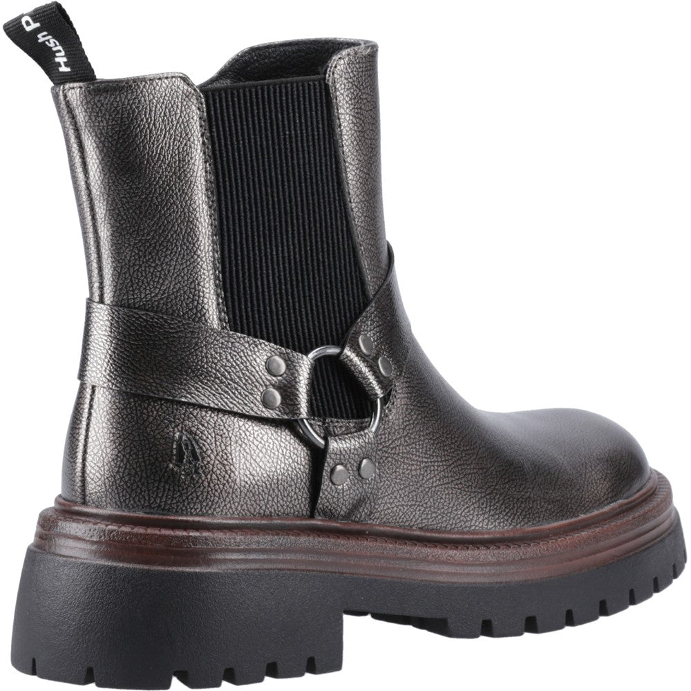 Ladies Ankle Boots Pewter Hush Puppies Raye Buckle Boot Leather