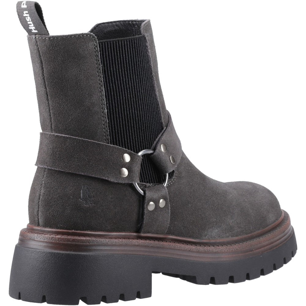 Ladies Ankle Boots Charcoal Hush Puppies Raye Buckle Boot Suede