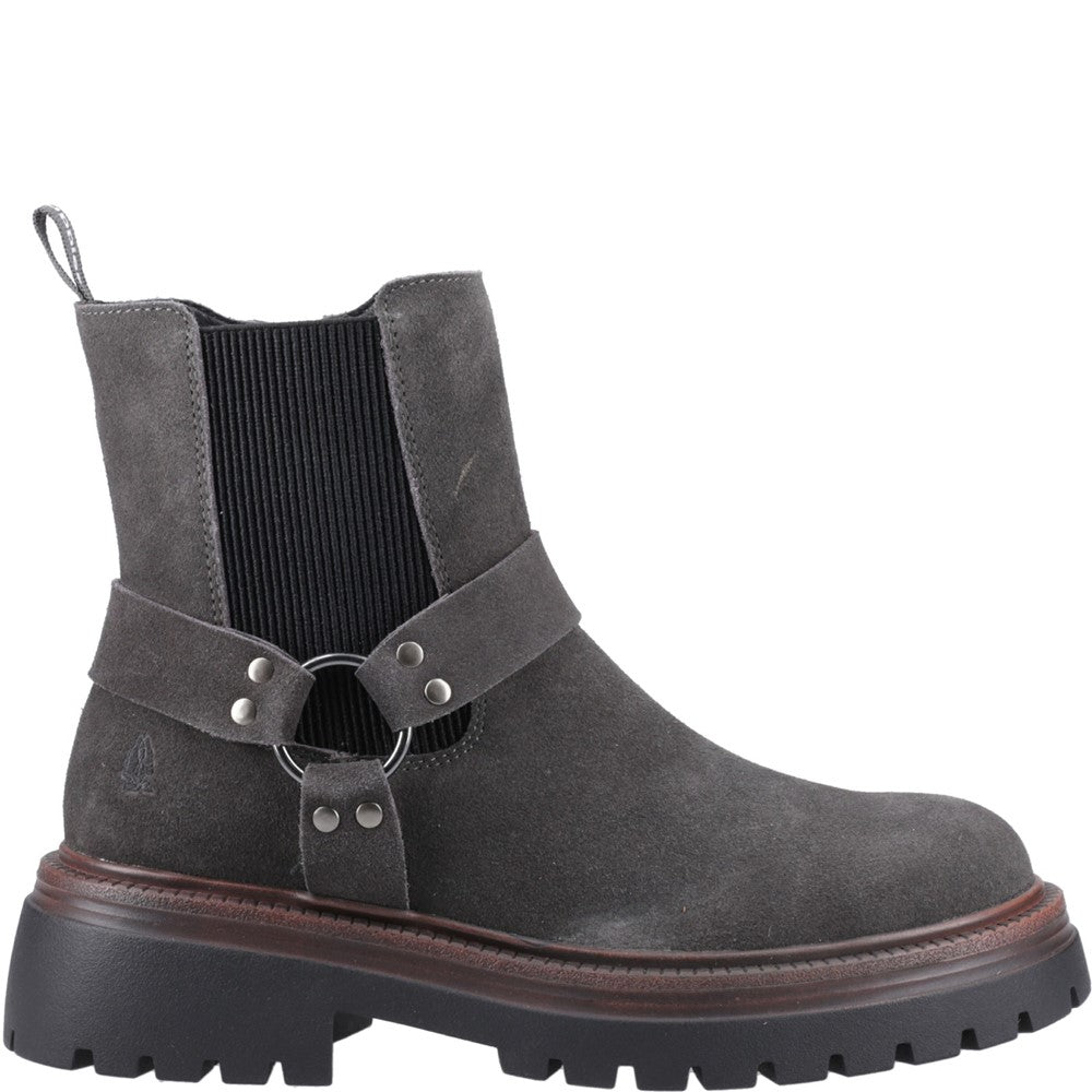 Ladies Ankle Boots Charcoal Hush Puppies Raye Buckle Boot Suede