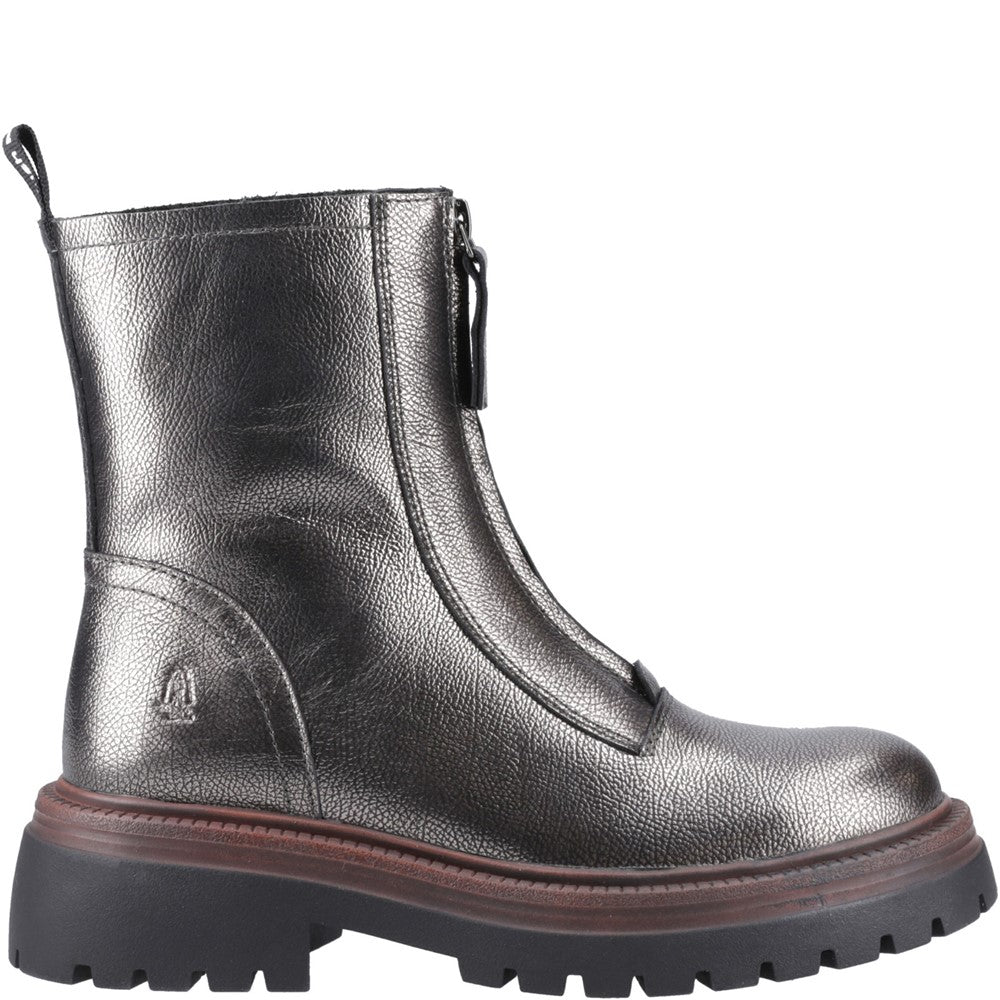 Ladies Ankle Boots Pewter Hush Puppies Roxanna Zip Boot