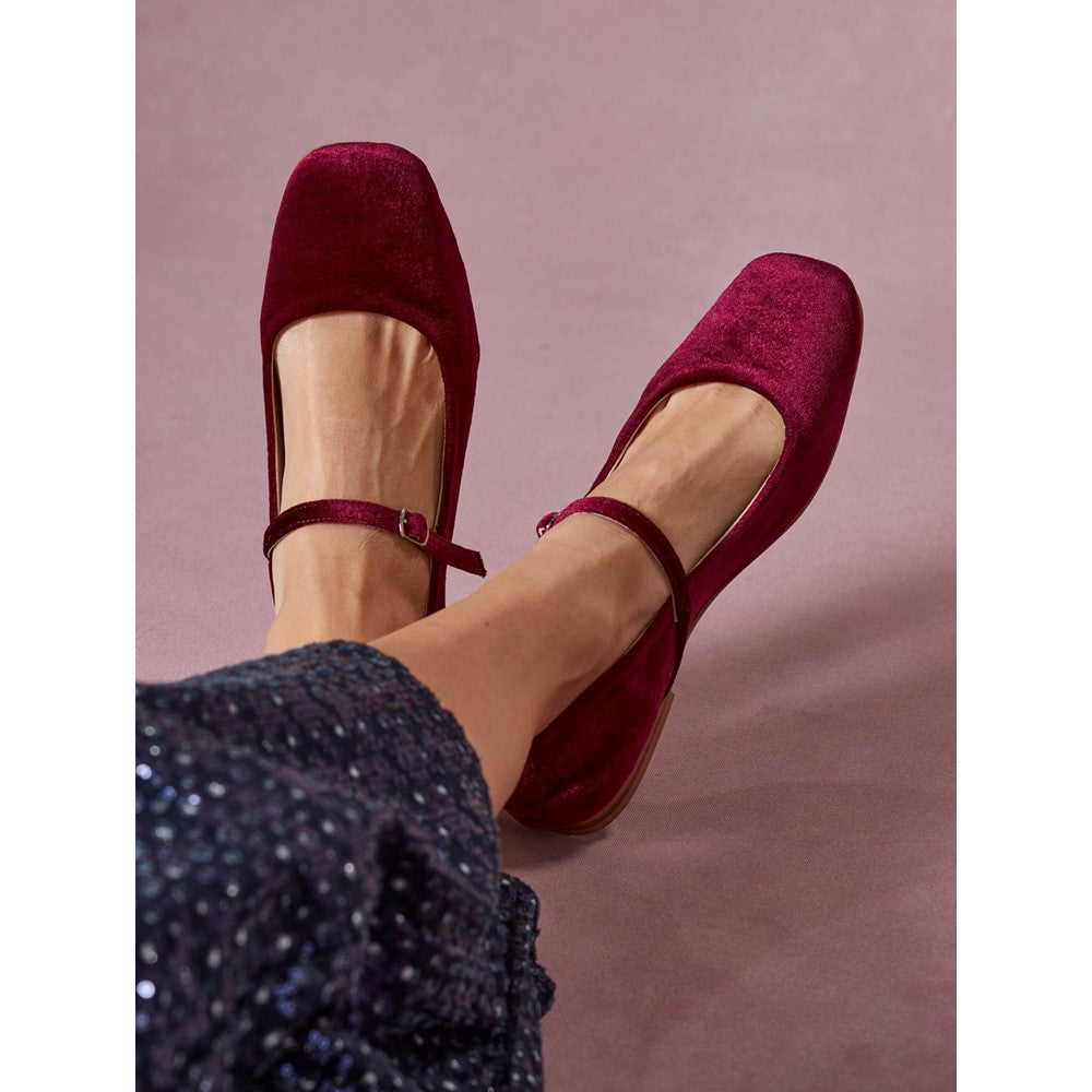 Ballerinas Bordeaux Hush Puppies Pasha Velvet Ballerina
