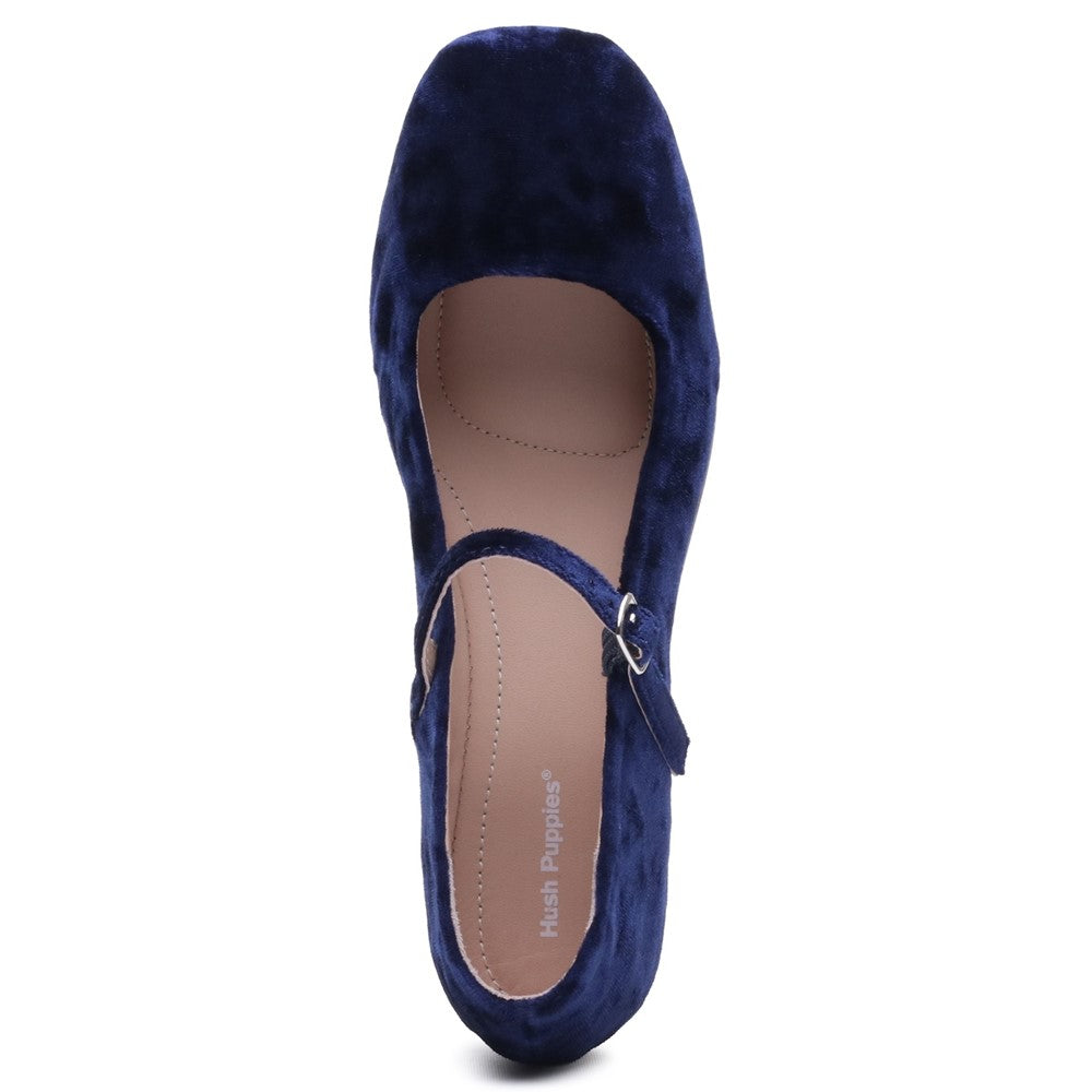 Ballerinas Navy Hush Puppies Pasha Velvet Ballerina