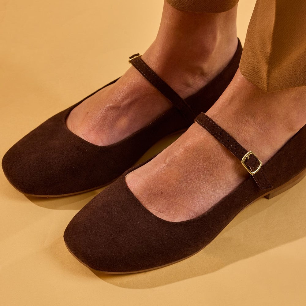 Ballerinas Chocolate Hush Puppies Pasha Suede Ballerina