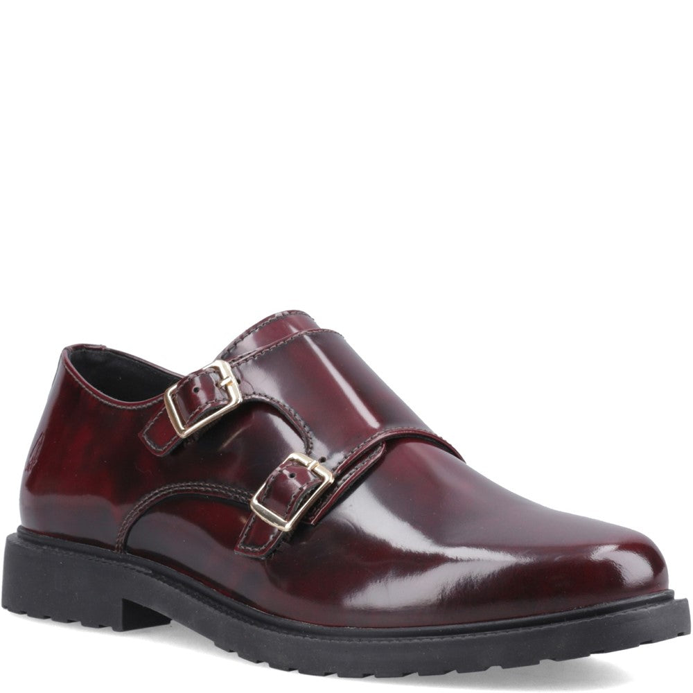 Slip On Ladies Shoes Bordeaux  Hush Puppies Verity Hi-Shine Monk