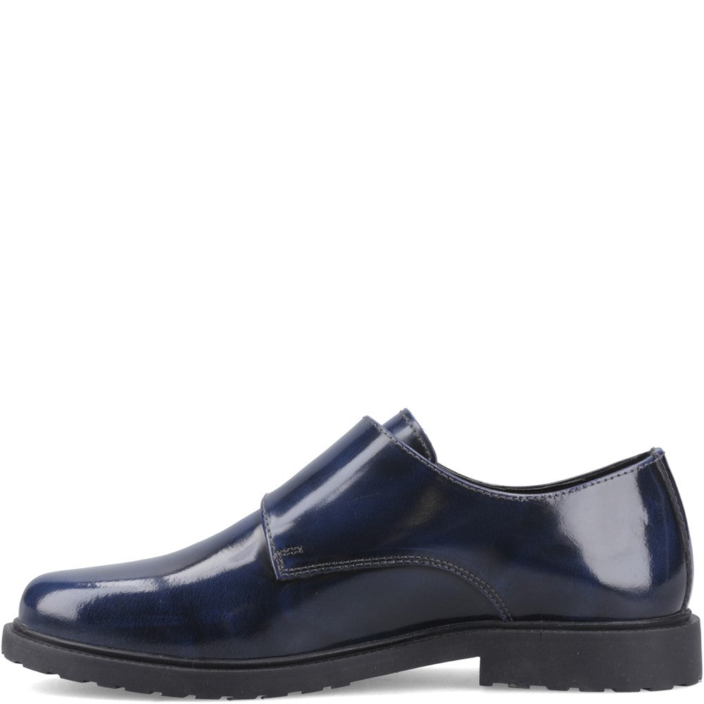 Slip On Ladies Shoes Navy Hush Puppies Verity Hi-Shine Monk