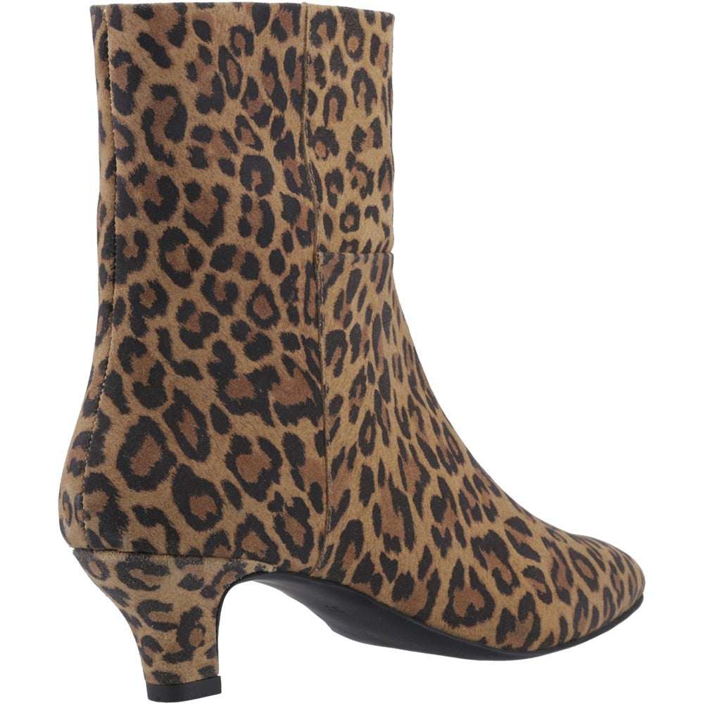 Ladies Ankle Boots Leopard Hush Puppies Nahla kitten heel boot