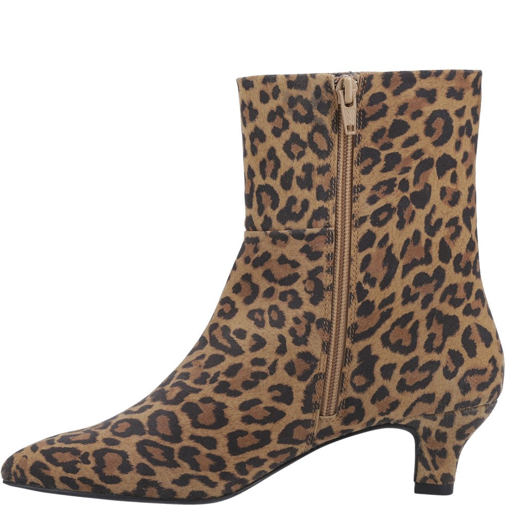 Ladies Ankle Boots Leopard Hush Puppies Nahla kitten heel boot