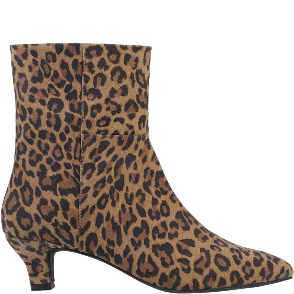 Ladies Ankle Boots Leopard Hush Puppies Nahla kitten heel boot